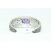 Sterling Silver 925 Cuff Bracelet filigree purple Amethyst semi precious stones